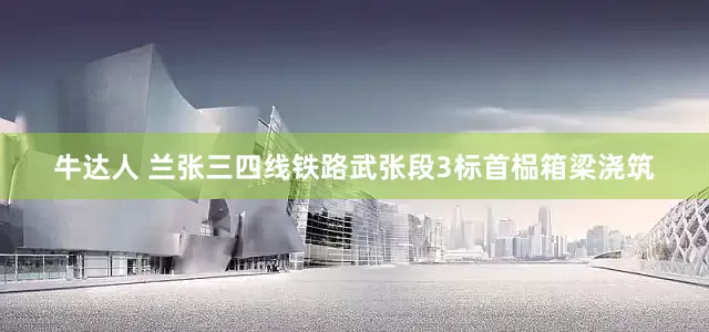 牛达人 兰张三四线铁路武张段3标首榀箱梁浇筑